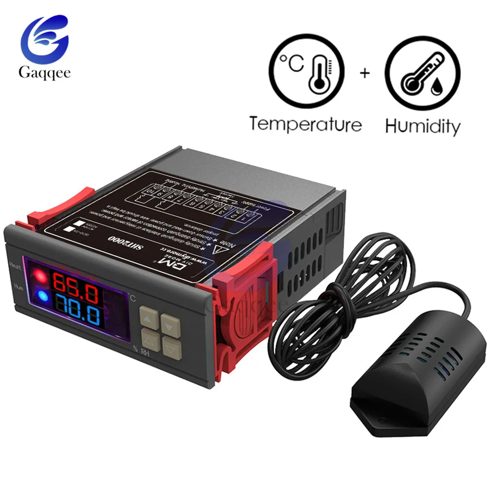 Цифровой регулятор температуры и влажности SHT2000 термостат с термостатом