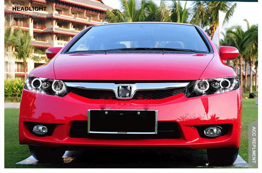 2 шт. светодиодный фары для Honda Civic 2007-2011 светодиодный автомобильный фонарь ангельские глазки ксенон HID комплект Противотуманные фары светодиодный дневные ходовые огни