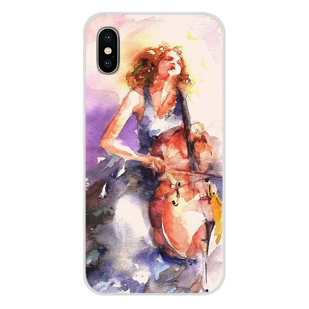 Мягкий прозрачный чехол с рисунком девушки играть на виолончели для Xiaomi Redmi Note 6A
