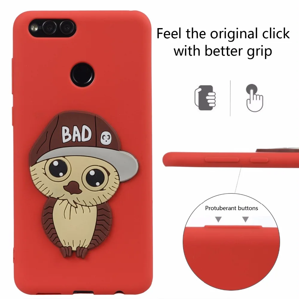 For HUAWEI Honor 7X BND L21 L22 L24 AL TL10 lovely Owl Anti-Fall Phone Cover Case Silicone Soft Bad Boy Cartoon Shell |