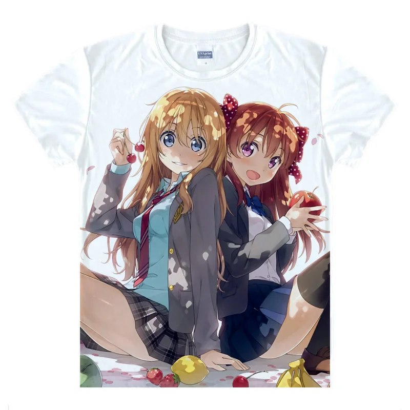Аниме рубашка Coolprint Kimiuso Your Lie в апреле футболки с коротким рукавом Kousei Arima Kaori Miyazono