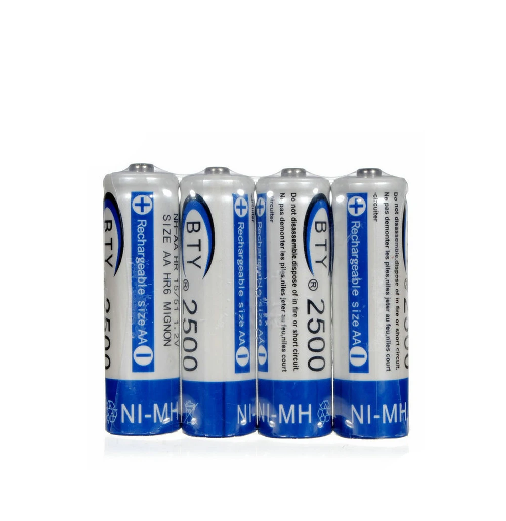 Аккумуляторная батарея BTY AA 2500mAh 4X Ni MH 1 2 V перезаряжаемая aa 5 перезарядка батареи