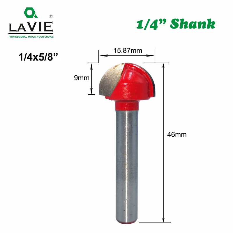 LAVIE 1 шт. 1/4 6,35 мм хвостовик шариковый нос Фрезы Круглый фрезы для дерева ЧПУ радиус ядро коробка твердосплавные инструменты MC01100