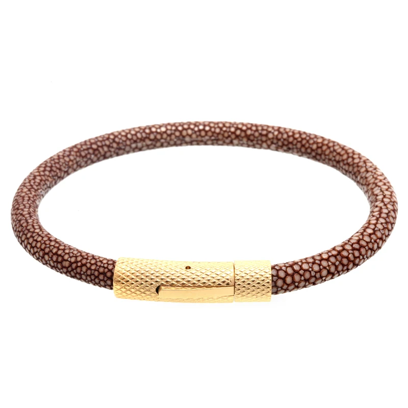 Волшебная рыба мужские кожаные браслеты и титановая сталь пряжка Прямая