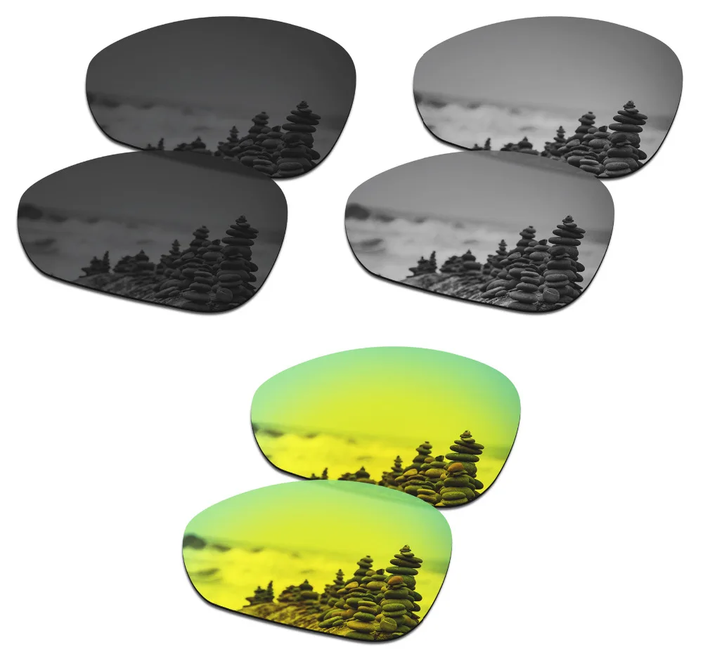 

3 пары поляризованных солнцезащитных очков SmartVLT Сменные линзы для Oakley Crosshair 1,0 (2005) черный и серебристый титан и 24K золото