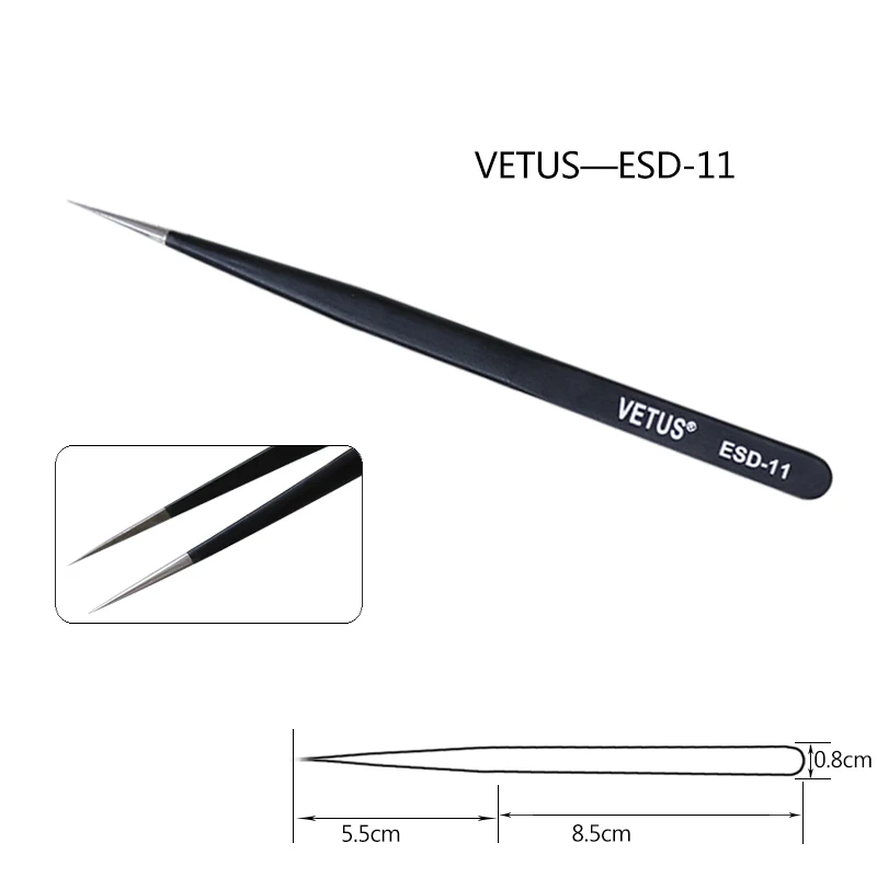5 шт. пинцеты vetus оригинальные антистатические из нержавеющей стали ESD 10 11 12 13 14 15 16