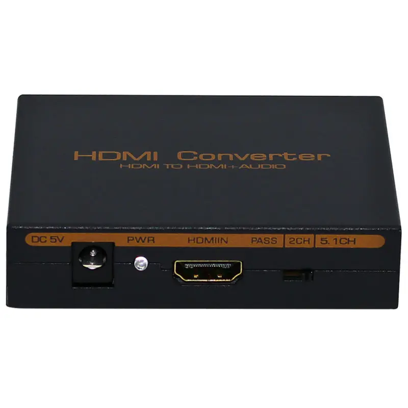 5 PCS HDMI Converter Audio Splitter HD 1080P HDMI to HDMI Audio SPDIF + RCA L / R Extractor Splitter with Power Supply Adapter