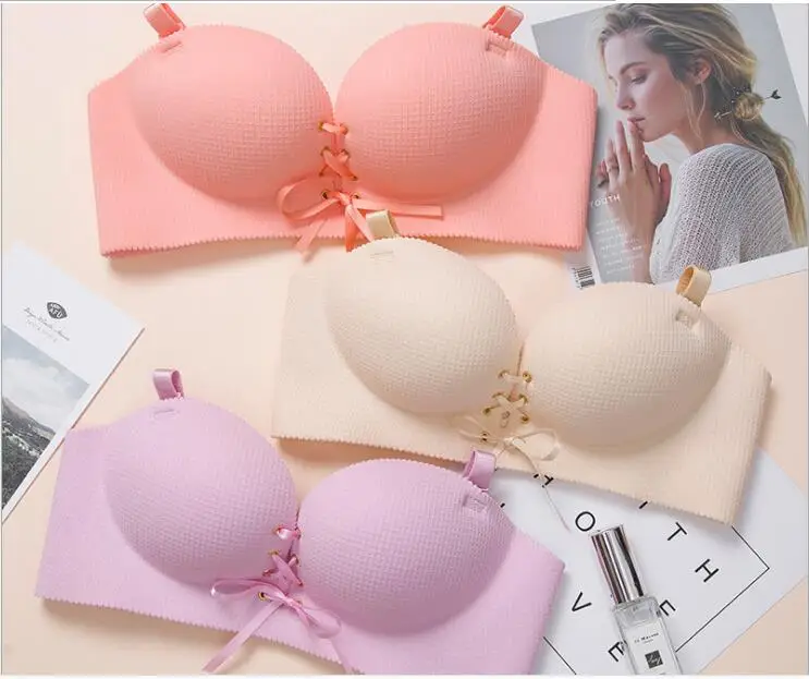 Baharcelin ABC Cup Sexy Wire free Woman Young Girl Smalll Chest Bra French Romantic Gathered Cute Sweet Underwear | Женская одежда