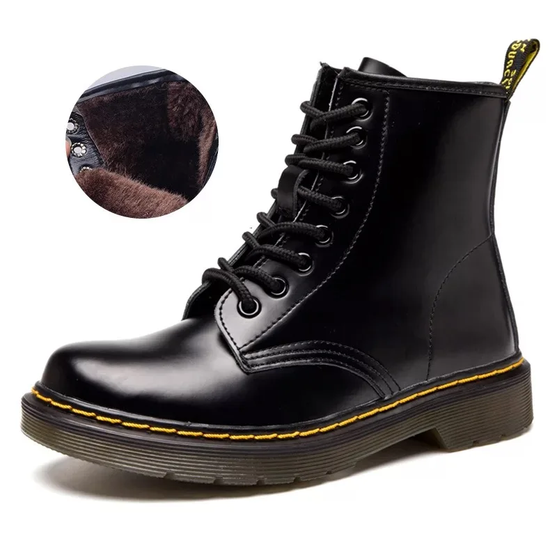 Bright black velvet Dumoo/Ботинки martin для девочек ботинки в британском стиле для студентов на низком каблуке 3 см короткие женские ботинки из натуральной кожи для влюбленных; большой размер 45 - Цвет: Bright black velvet