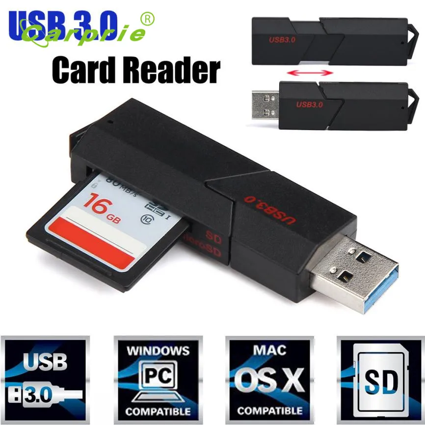 Binmer Новый 2in1 USB 3 0 высокоскоростной для Micro SD SDXC T Flash TF кардридер адаптер 17Jun22