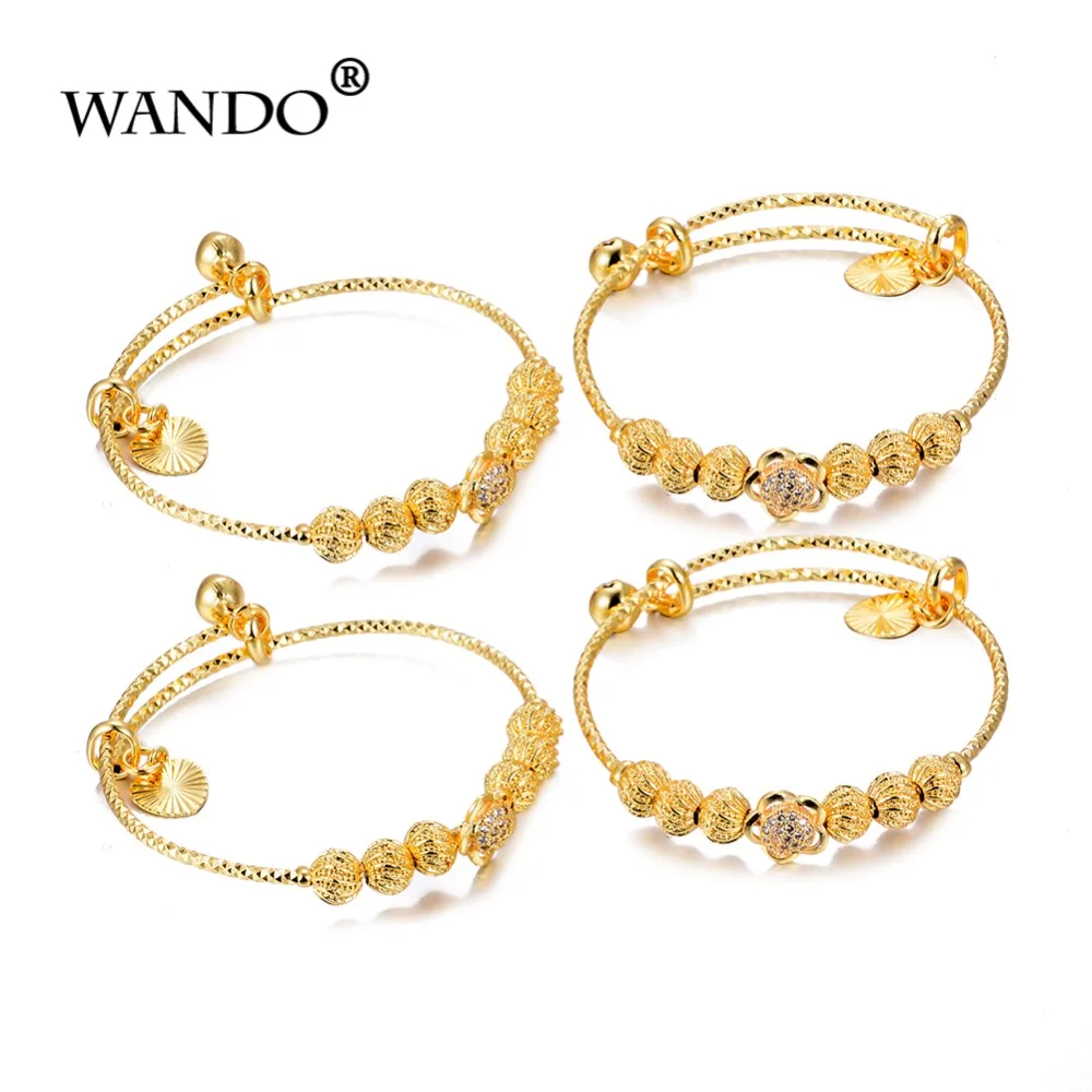WANDO 4 шт./лот детский браслет золотого цвета для девочек/малышей/детей Детский со