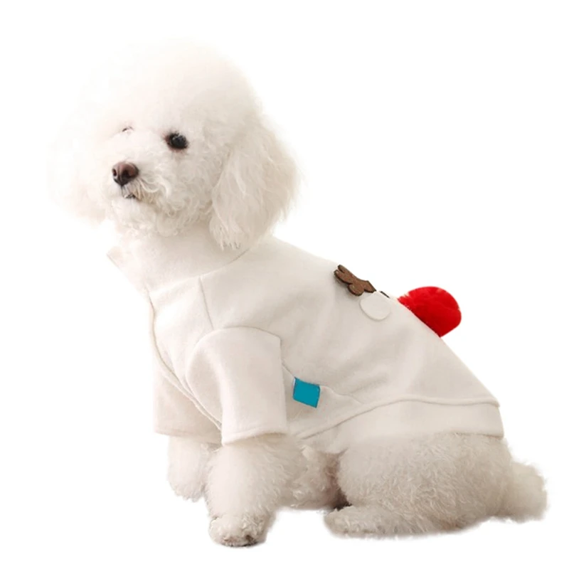 Pet Dog Cat Christmas Clothes Pet Dog White Reindeer Dress Up Cosplay Elk Costume 2 Legged Coat Dog Clothing XS-XL
