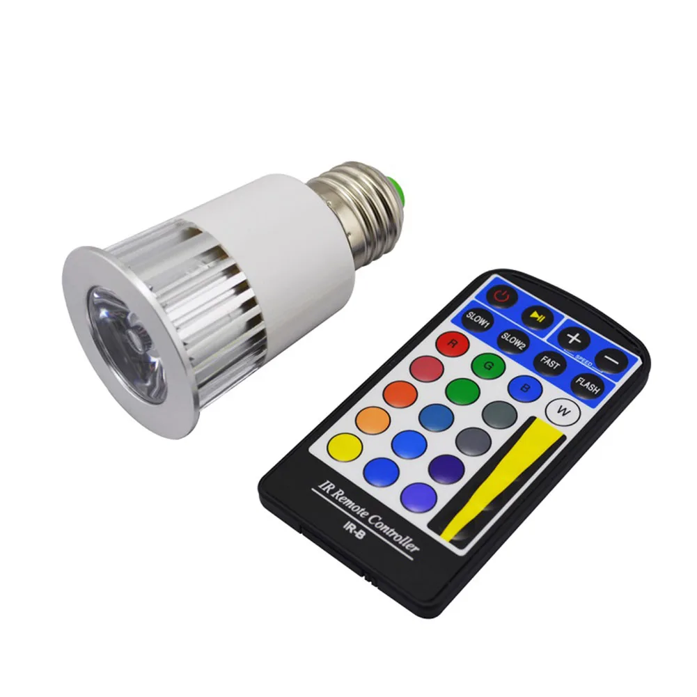 Durable Color Change 5W Holiday Home High Power Bulb With Remote Controller Aluminum E27 Spotlight RGB LED Lamp Magic | Лампы и