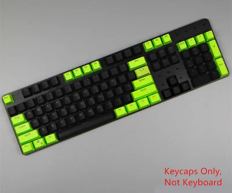 87/104 клавиш токсичная клавиатура PBT Keycap ANSI полупрозрачные колпачки для с