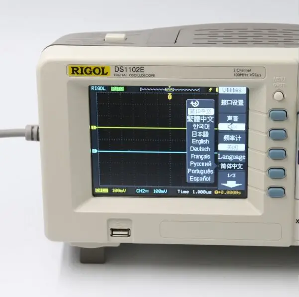 RIGOL оригинальный DS1102E цифровые осциллографы 100 МГц полоса пропускания 2