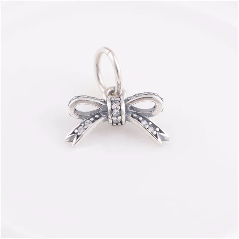 Подходит пандоры прелести браслет стерлингового серебра 925 бусины бантом шаблон