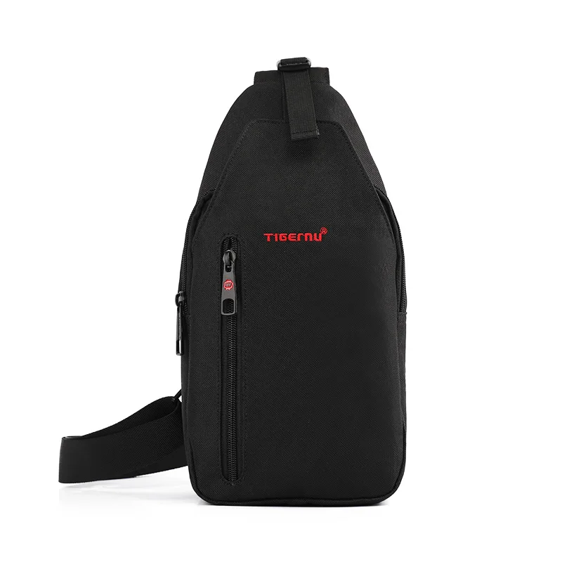 Black Tigernu мужчин Crossbody Bag брызг бренд сумка Mini IPad мобильных денег телефон нагрудный ремень сумка небольшой груди сумка - Цвет: Black