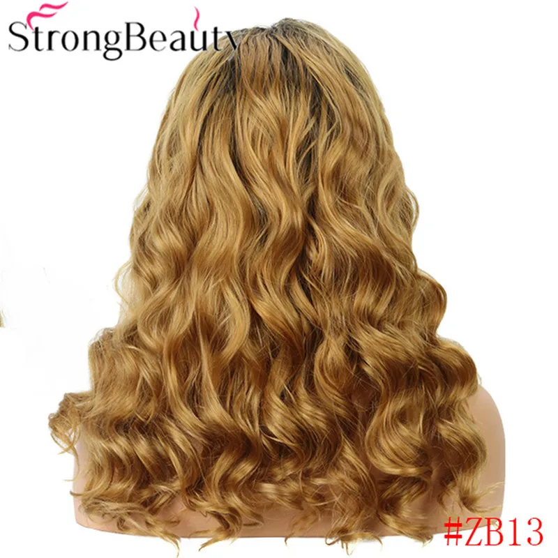 ZB13 StrongBeauty синтетический парик фронта шнурка длинные волнистые натуральные парики женские парики - Цвет: ZB13