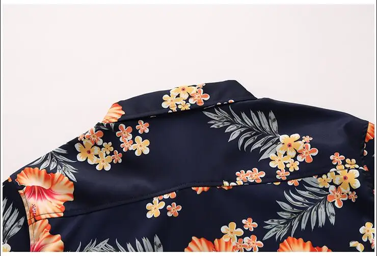 Летний модный бренд Для мужчин s рубашки Slim Fit Для мужчин с цветочным принтом Футболка с коротким рукавом Для мужчин Повседневное мужской гавайская рубашка плюс Размеры M-7XL