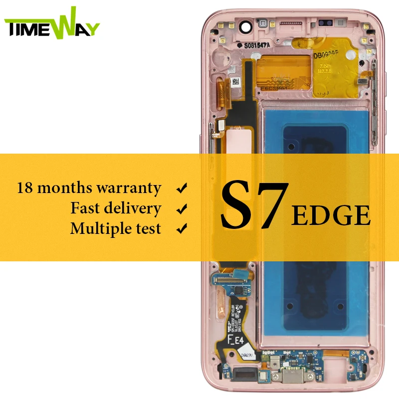 Класс ЖК-дисплей для Samsung S7 Edge с рамкой сенсорный экран сборка G935F ЖК-дигитайзер