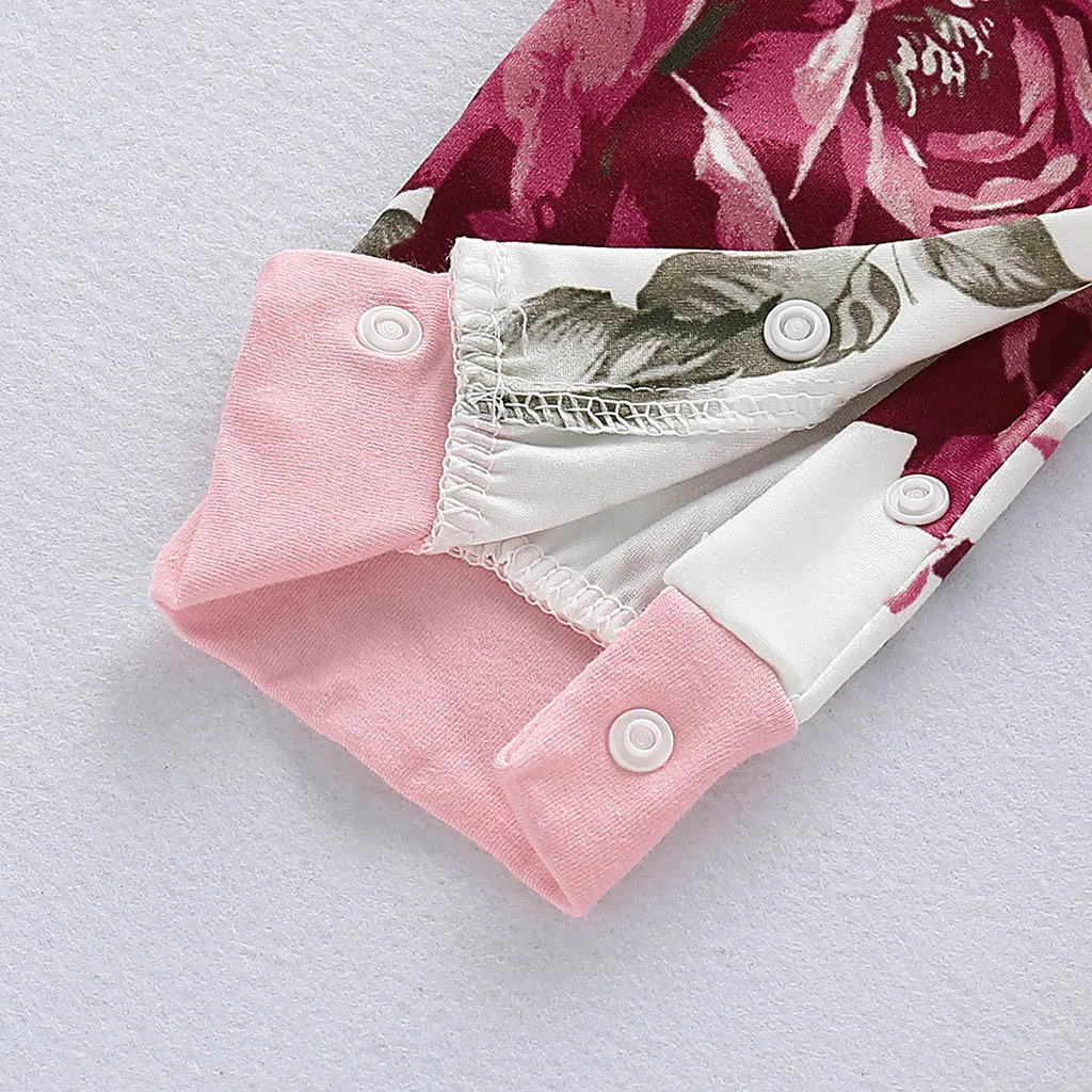 Детский комбинезон для новорожденных девочек с цветочным принтом Летний Roupas