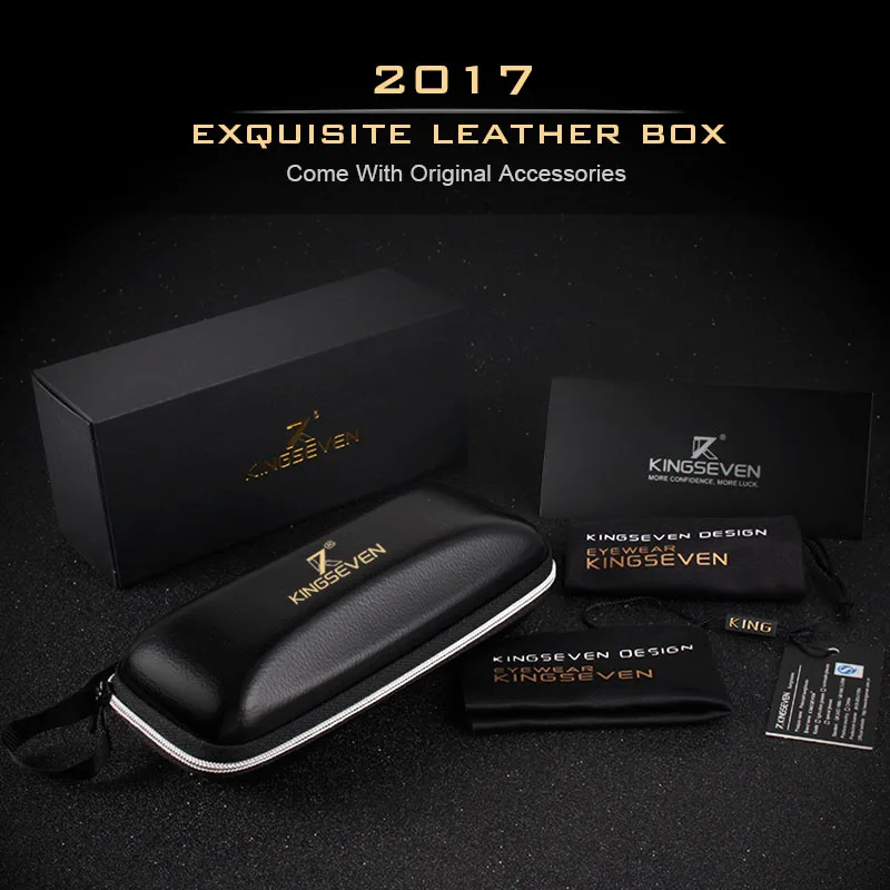 

KINGSEVEN 2017 Sunglasses Night Vision Goggles Yellow Lens Men Brand Sunglasses Women Sun Glasses