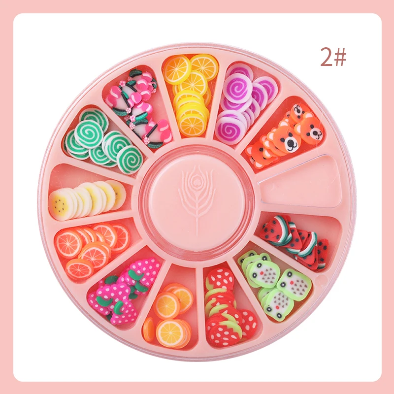 Pattern 2 BORN PRETTY флуоресцентные неоновые 3D украшения для ногтей Фруктовый ломтик крошечные украшения Смешанные формы украшения для ногтей аксессуары в колесиках - Color: Pattern 2