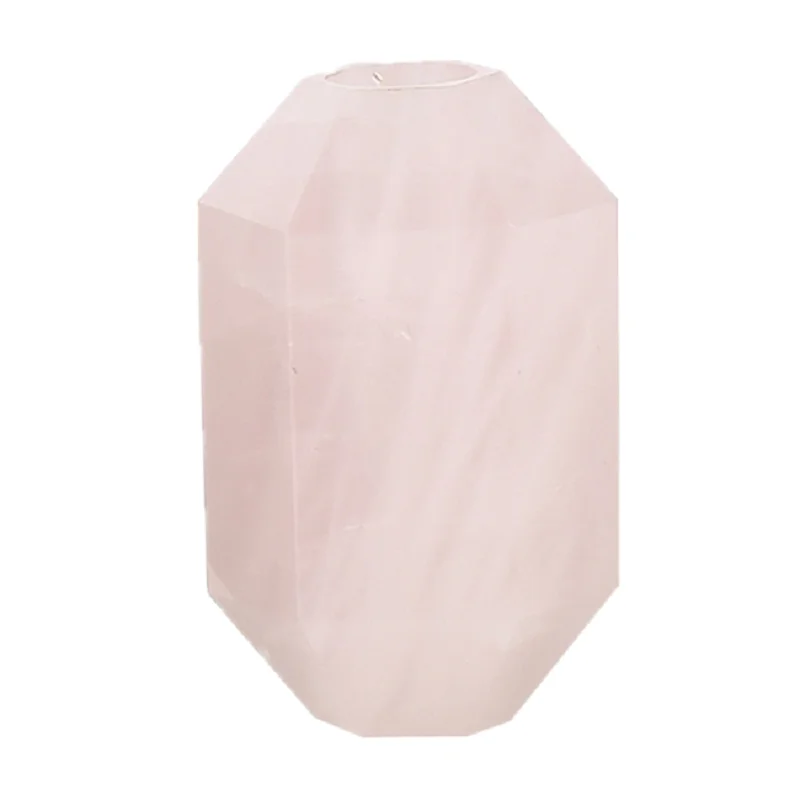 New Eco-friendly Collapsible Amethyst/Rose quartz Clear Crystal drink straw Reusable Stainless Steel Straw With Brush