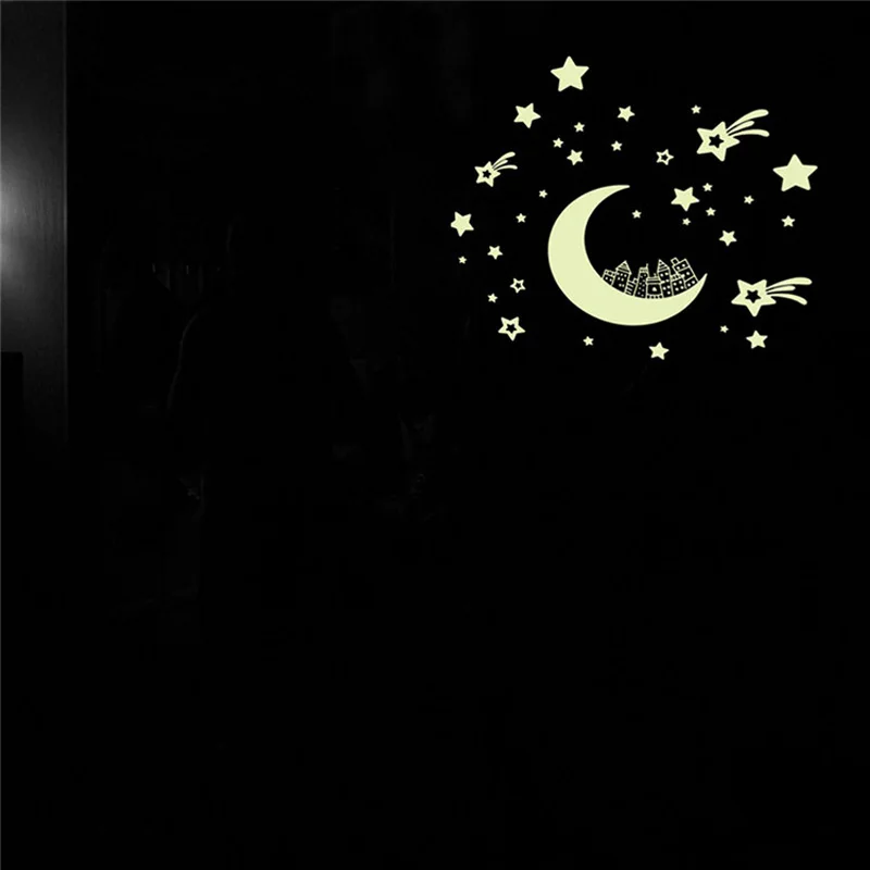 Moon Star House наклейка романтическая Современная новая модная светящаяся в темноте