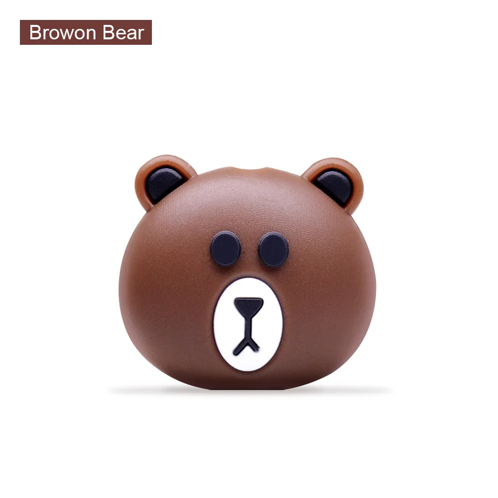 Browon Bear Милый мультяшный Телефон Защита для usb-кабеля для iphone кабель chompers шнур животное укус зарядное устройство провод держатель Органайзер защита - Цвет: Browon Bear