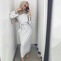 plus size fashion striped muslim robe musulmane turkish dubai abaya muslim dress arab worship service abaya wj1866 wholesale