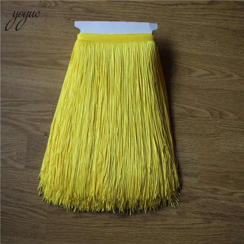 Yellow YOYUE 10 ярдов 30 см длинная бахрома кружево кисточка полиэстер кружево отделка Лента пришить латинское платье сценическая одежда занавес DIY аксессуары - Цвет: Yellow