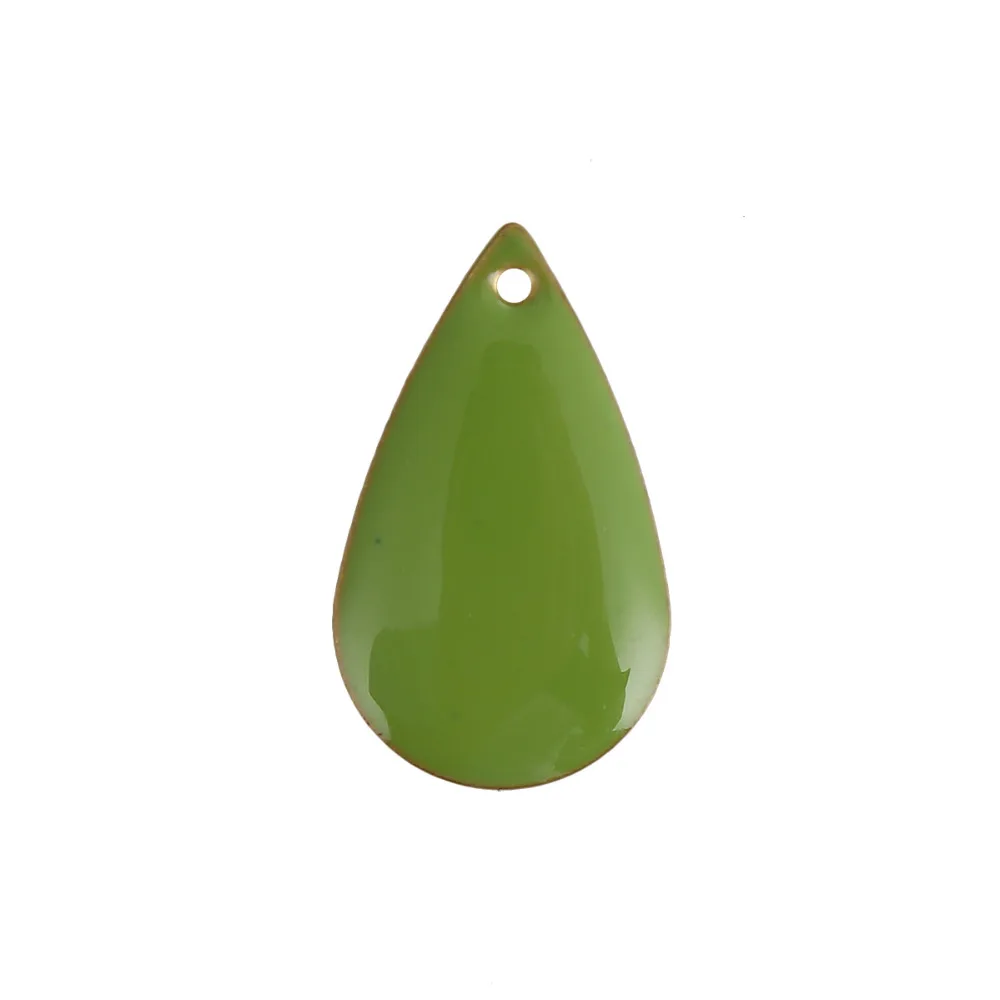 DoreenBeads медные эмалированные блестки Подвески кулон Капля воды Unplated ювелирные аксессуары 21 мм(7/") x 13 мм(4/8") 10 шт