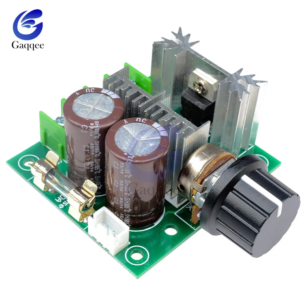 DC 12V 24V 30V 40 13 кГц режимы Auto, PWM двигатель постоянного тока Скорость регулятор управляющий переключатель регулятора скорости 10A с алюминиевой крышкой, 50В 1000 мкФ 0,01-400 W 12 V-40 V