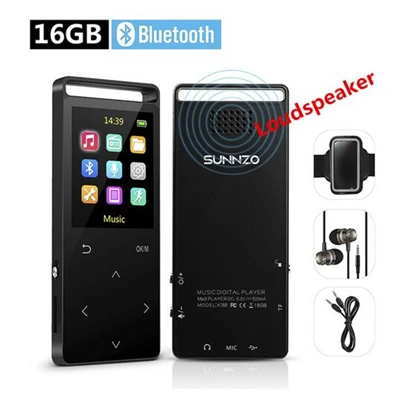 Inbuild Speaker Российский склад 16 Гб MP3 плеер Bluetooth Hi-Fi Цифровая Музыка Мини Портативный Аудио плеер W Встроенный динамик FM радио шагомер - Цвет: Inbuild Speaker