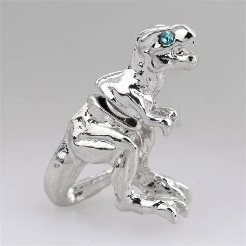 Silver Rex 1 пара, модные 18 видов стилей, золотые, серебристые, черные, 3D, милые собаки, динозавры, свиньи, гориллы, кролика, волка, животные, серьги-гвоздики для женщин, девушек, ювелирные изделия - Окраска металла: Silver Rex