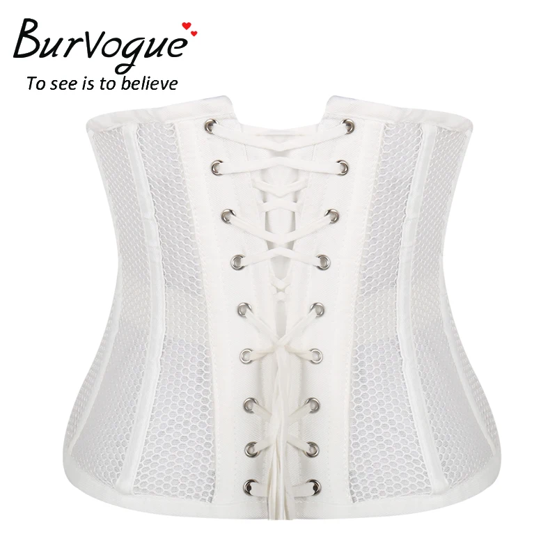 Burvogue женские корсеты под грудь и бюстье талии Cincher корсет для похудения Корсеты дышащие сетки атласные талии тренер корсеты