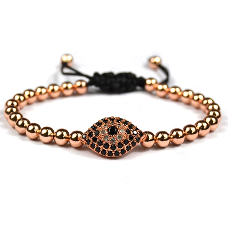 rose gold Плетеный браслет из макраме сглаза, мужские Браслеты Mujer Moda, ювелирные изделия из бисера Anil Arjandas, браслеты для мужчин, сделай сам, циркониевые браслеты - Окраска металла: rose gold