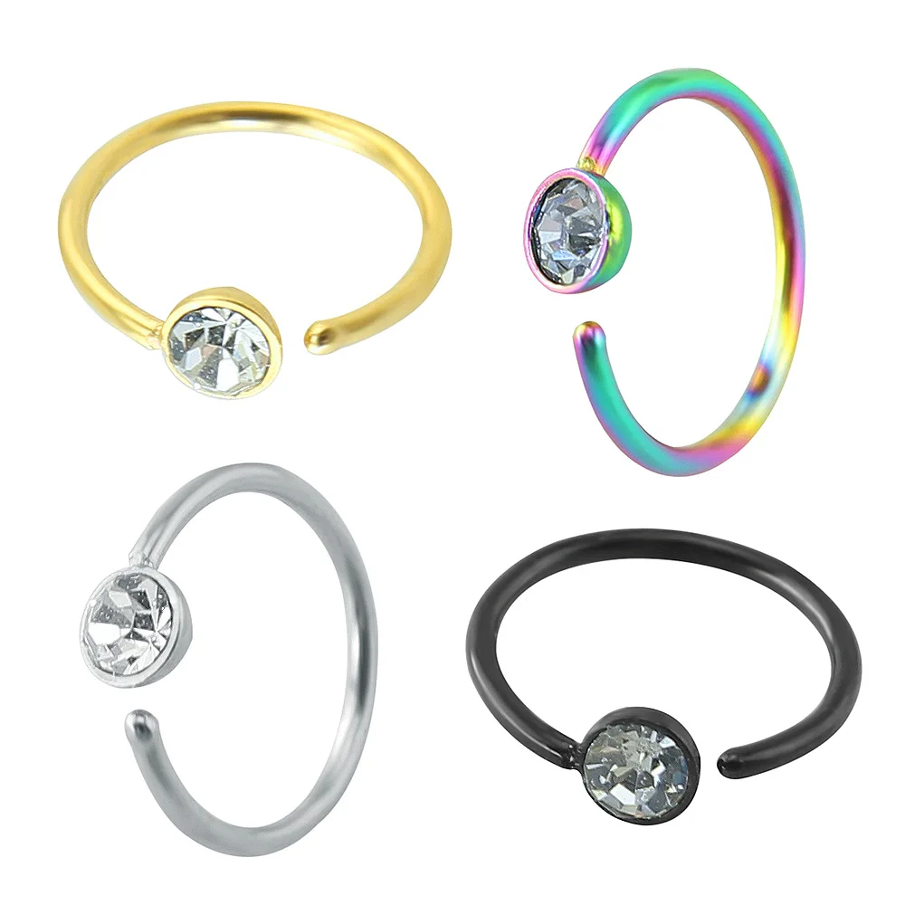Кольцо для пирсинга носа из нержавеющей стали 20 г|crystal nose ring|stainless steel septum ringnose ring |