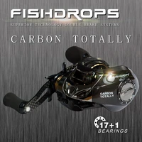 fishdrops fishing reels baitcasting reel left hand right hand full carbon fiber body dual brake system gear ratio 7 21