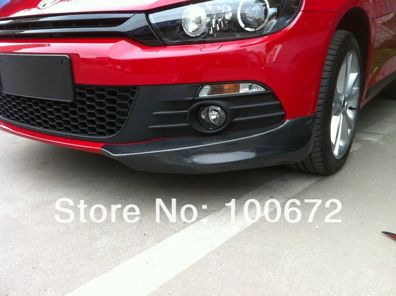 Для Scirocco карбоновое волокно авто передний спойлер для Volkswagen VW Scirocco Стандартный только 10-13 не R 3 шт. серый FRP
