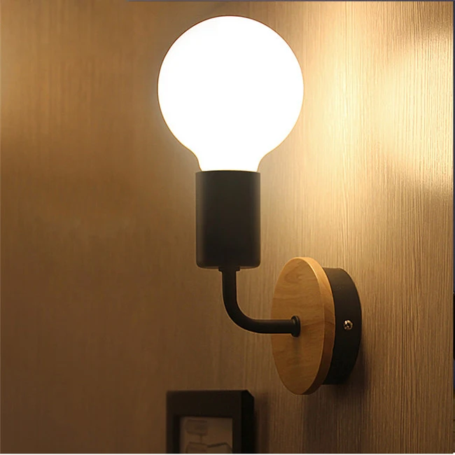 Современный деревянный настенный светильник лампа для спальни кухни зеркала