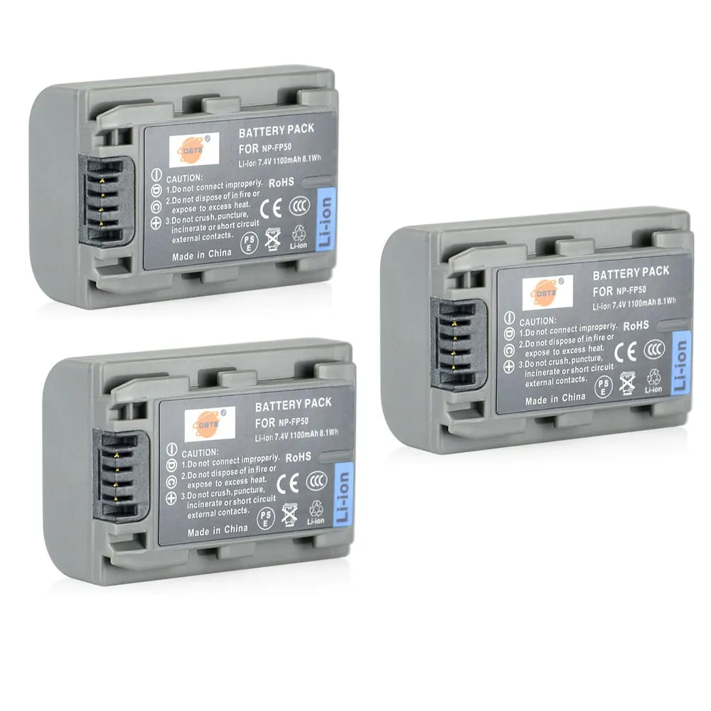 2/3*DSTE 1100mAh NP-FP50 NPFP50 FP30 Camera Battery+1*Charger for Sony DCR-HC21E DCR-HC30 40 43E 65 85 94E 96 DCR-SR30 HDR-cx190 |