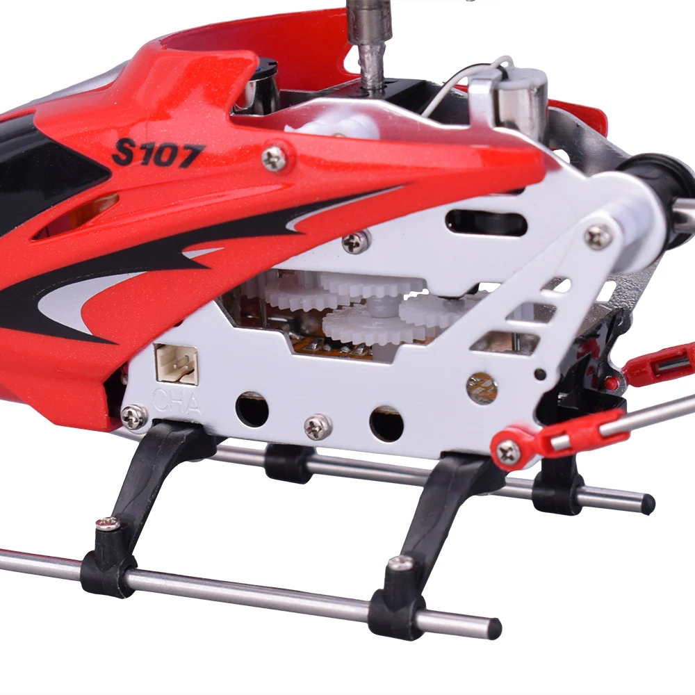 Оригинальный Syma S107G 3CH RC вертолет сплав фюзеляж Дрон с гироскопом огни красная