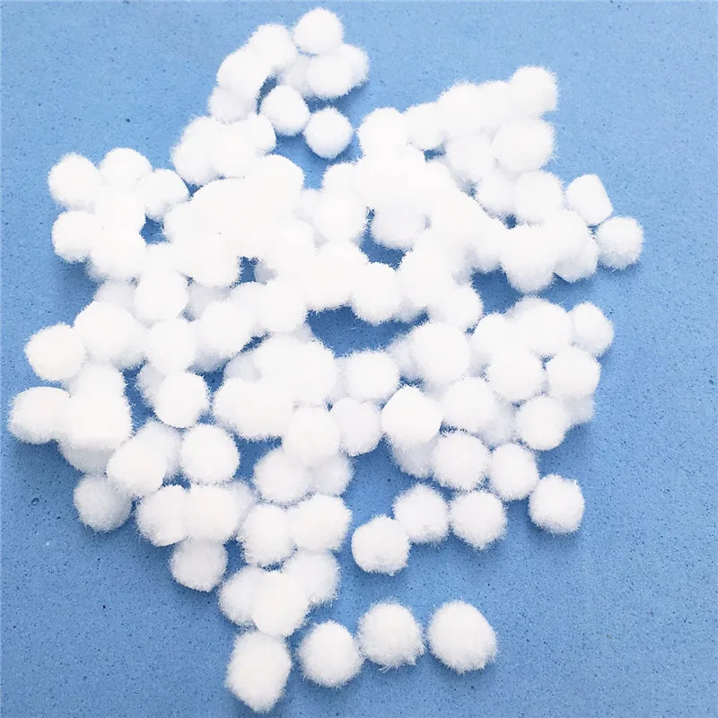 200 шт. белого цвета поделки своими руками 7 мм круглые помпон из искусственного меха мягкая Пышная юбка с помпонами для Свадебные украшения 009