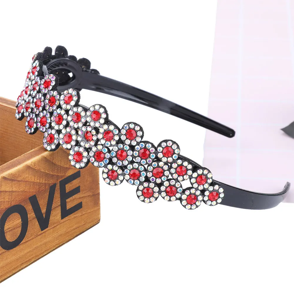 Повязка на голову Стразы с цветами для девушек модные неподвижные повязки волос