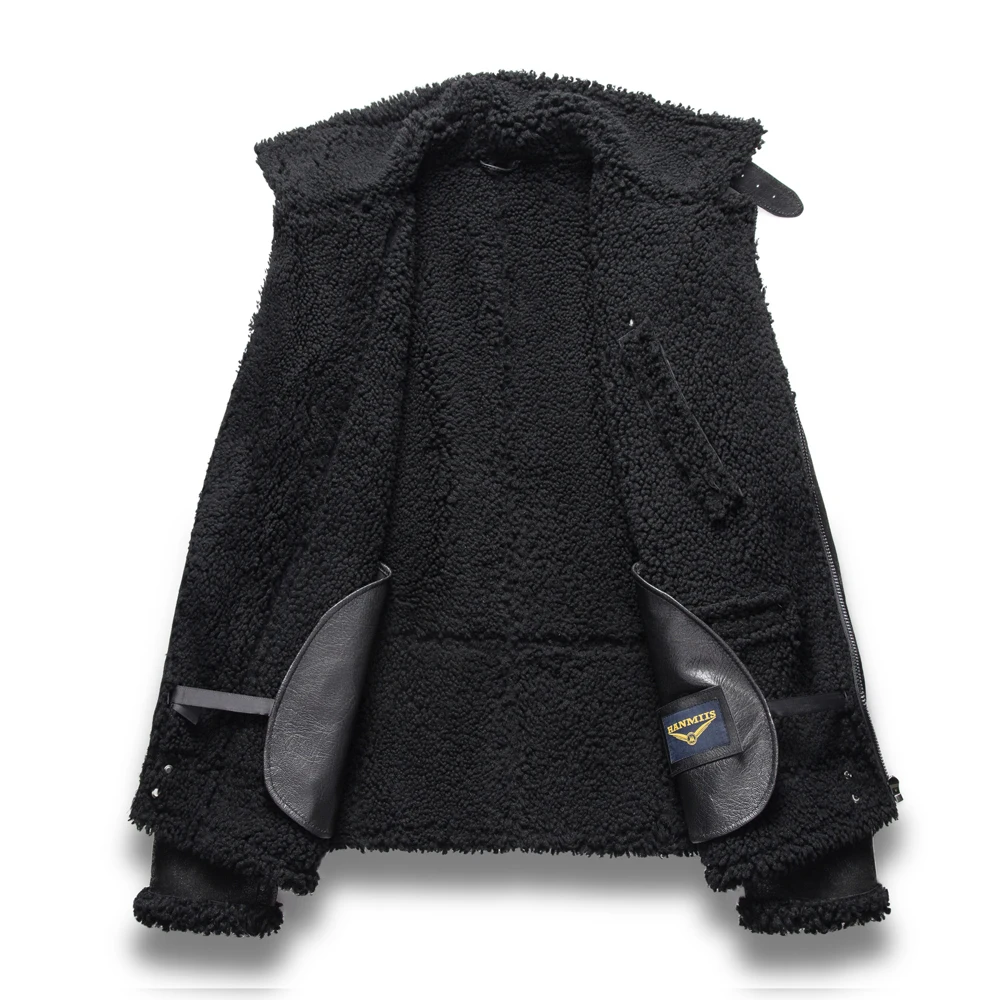 Качественная шуба из натуральной овчины Мужская зимняя овечьей шерсти