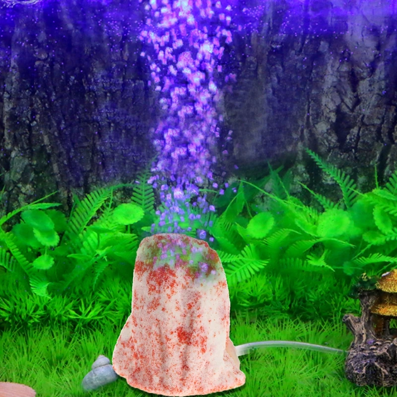 Аквариум вулкан Форма воздушный пузырь каменный орнамент аквариум насос