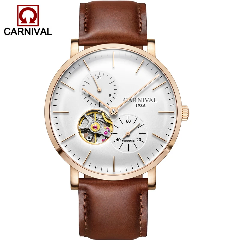 Карнавальные ультратонкие автоматические механические часы с турбийоном