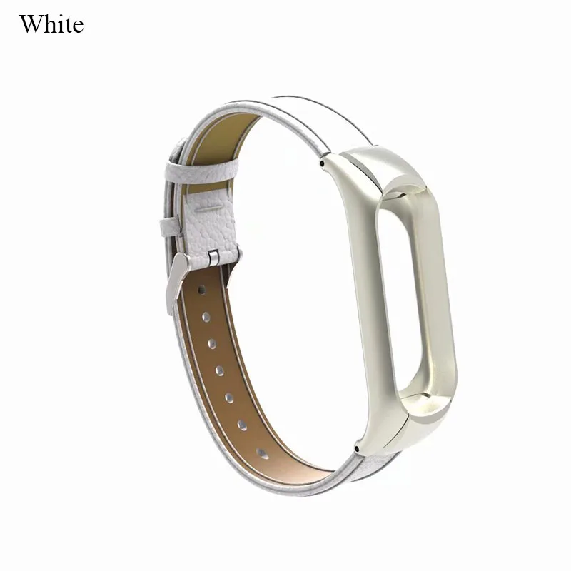 White BOORUI новейший ремешок из натуральной кожи для Xiaomi mi Band 3, Смарт-часы, браслет mi band 3, ремешок mi 3, аксессуары для ремешка с 5 цветами - Цвет: White